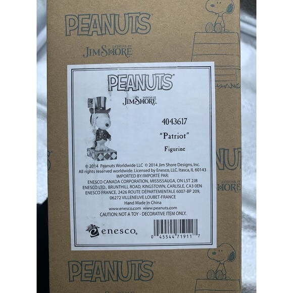 Jim Shore Peanuts  Snoopy Patriot #4043617 Figurine 6" American Flag - Picture 2 of 8